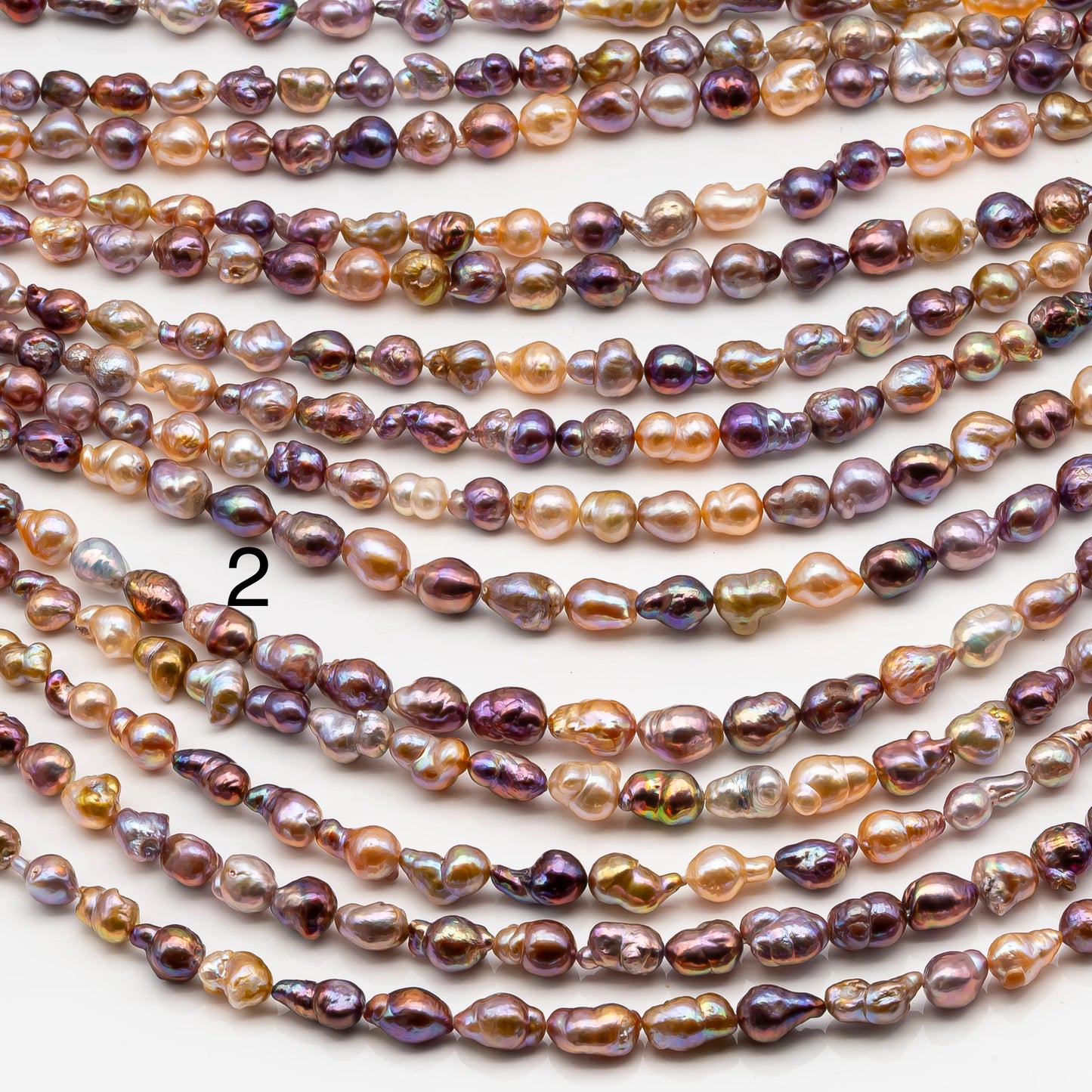 7-9mm Edison Pearl in Full Strand, Freshwater Pearl in Natural Colors with High Luster, Pre-Strung for Jewelry Making, SKU # 2858ED