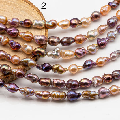 7-9mm Edison Pearl in Full Strand, Freshwater Pearl in Natural Colors with High Luster, Pre-Strung for Jewelry Making, SKU # 2858ED