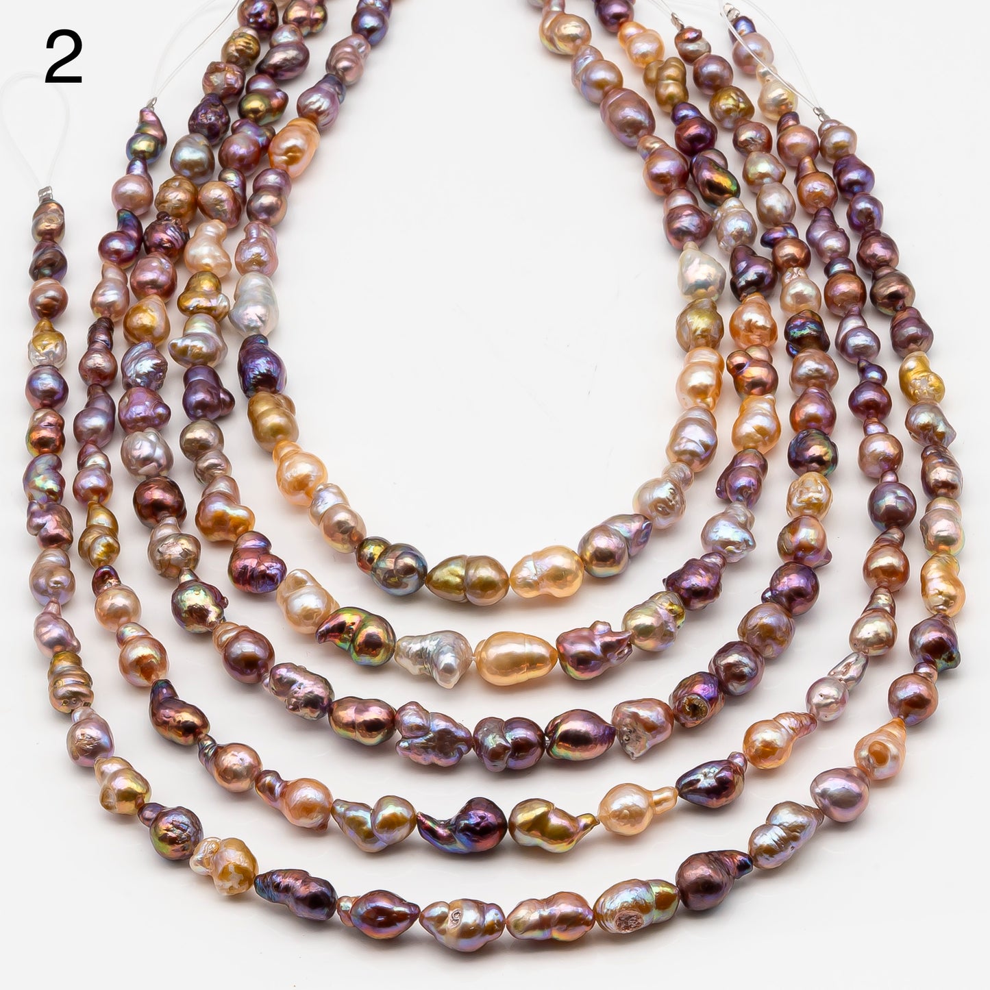 7-9mm Edison Pearl in Full Strand, Freshwater Pearl in Natural Colors with High Luster, Pre-Strung for Jewelry Making, SKU # 2858ED