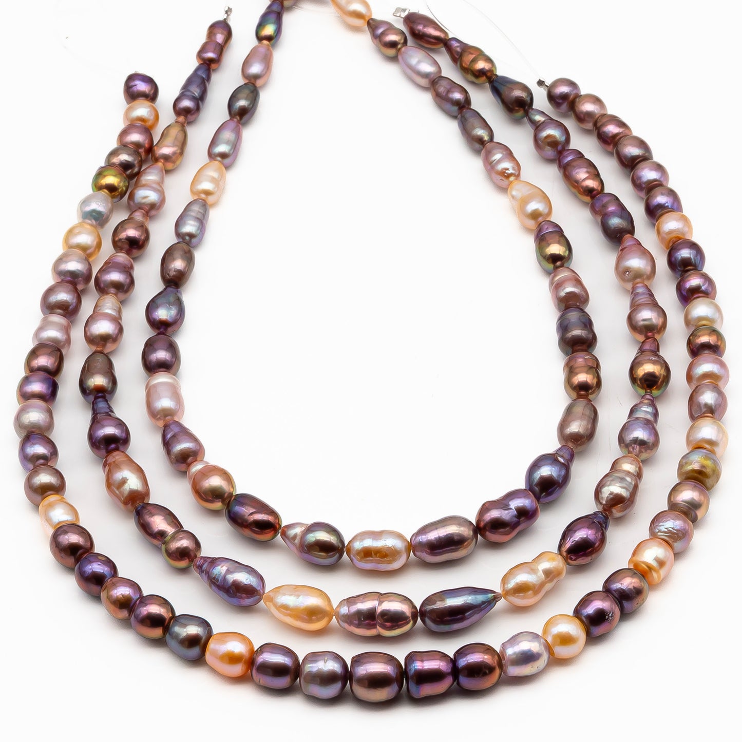 7-9mm Edison Pearl in Full Strand, Freshwater Pearl in Natural Colors with High Luster, Pre-Strung for Jewelry Making, SKU # 2859ED