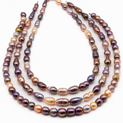 7-9mm Edison Pearl in Full Strand, Freshwater Pearl in Natural Colors with High Luster, Pre-Strung for Jewelry Making, SKU # 2859ED