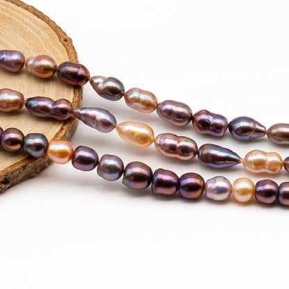7-9mm Edison Pearl in Full Strand, Freshwater Pearl in Natural Colors with High Luster, Pre-Strung for Jewelry Making, SKU # 2859ED