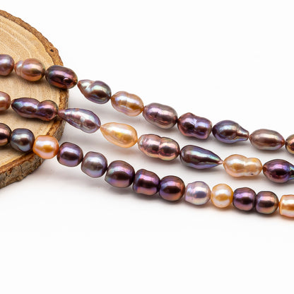 7-9mm Edison Pearl in Full Strand, Freshwater Pearl in Natural Colors with High Luster, Pre-Strung for Jewelry Making, SKU # 2859ED