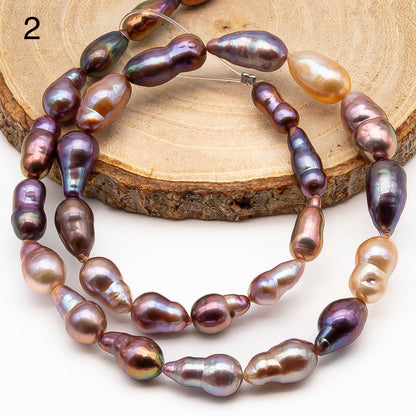 7-9mm Edison Pearl in Full Strand, Freshwater Pearl in Natural Colors with High Luster, Pre-Strung for Jewelry Making, SKU # 2859ED