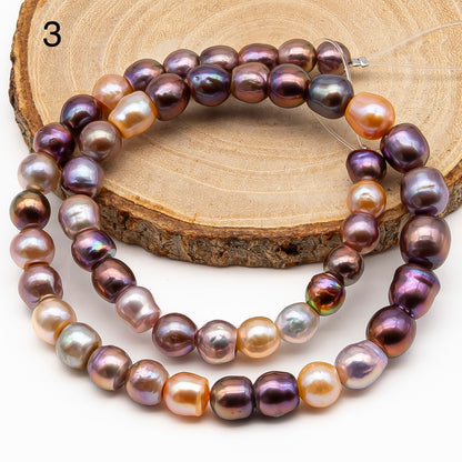 7-9mm Edison Pearl in Full Strand, Freshwater Pearl in Natural Colors with High Luster, Pre-Strung for Jewelry Making, SKU # 2859ED