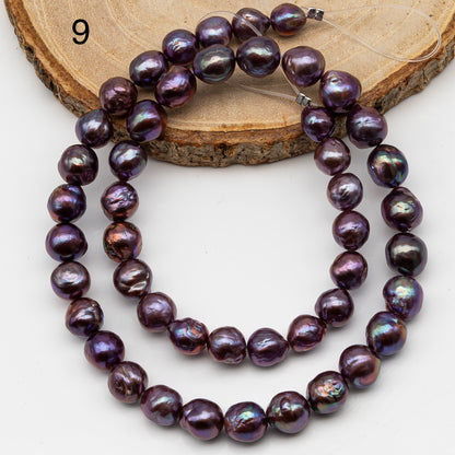 9-11mm Edison Pearl in Full Strand, Freshwater Pearl in Natural Colors with High Luster, Pre-Strung for Jewelry Making, SKU # 2854ED