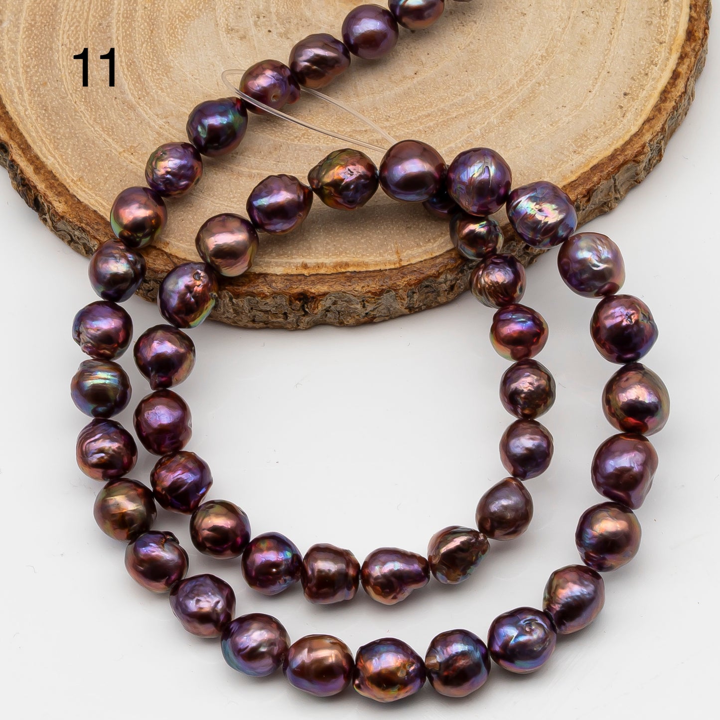 9-11mm Edison Pearl in Full Strand, Freshwater Pearl in Natural Colors with High Luster, Pre-Strung for Jewelry Making, SKU # 2854ED