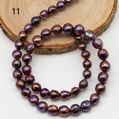 9-11mm Edison Pearl in Full Strand, Freshwater Pearl in Natural Colors with High Luster, Pre-Strung for Jewelry Making, SKU # 2854ED