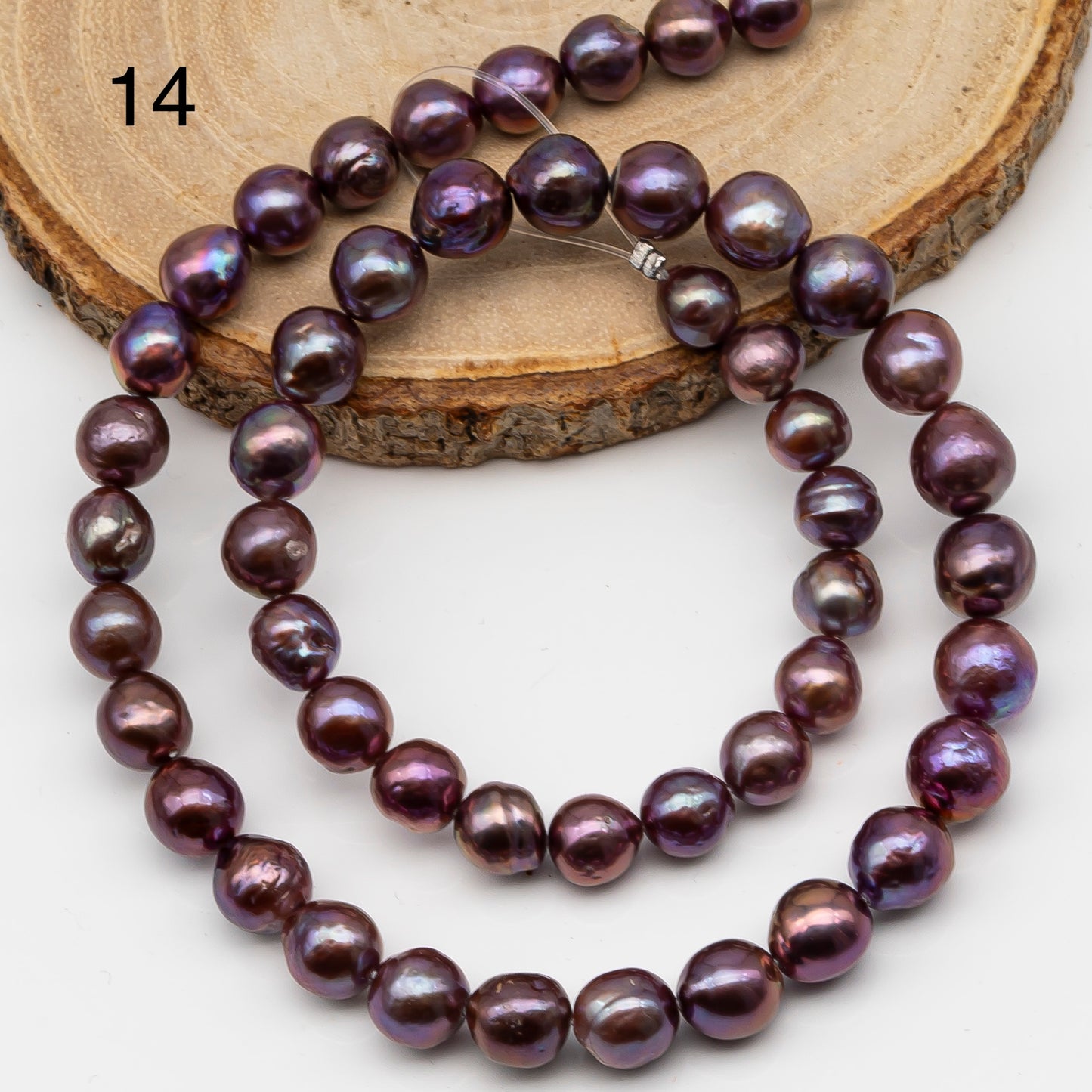 9-11mm Edison Pearl in Full Strand, Freshwater Pearl in Natural Colors with High Luster, Pre-Strung for Jewelry Making, SKU # 2854ED