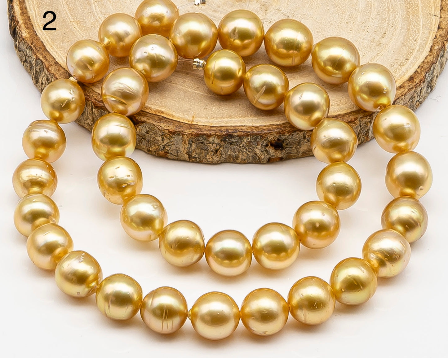 10-11mm Golden South Sea Pearl with High Luster and Blemishes, Natural Color Pearls, for Jewelry Making, Full Strand, SKU # 3325GS