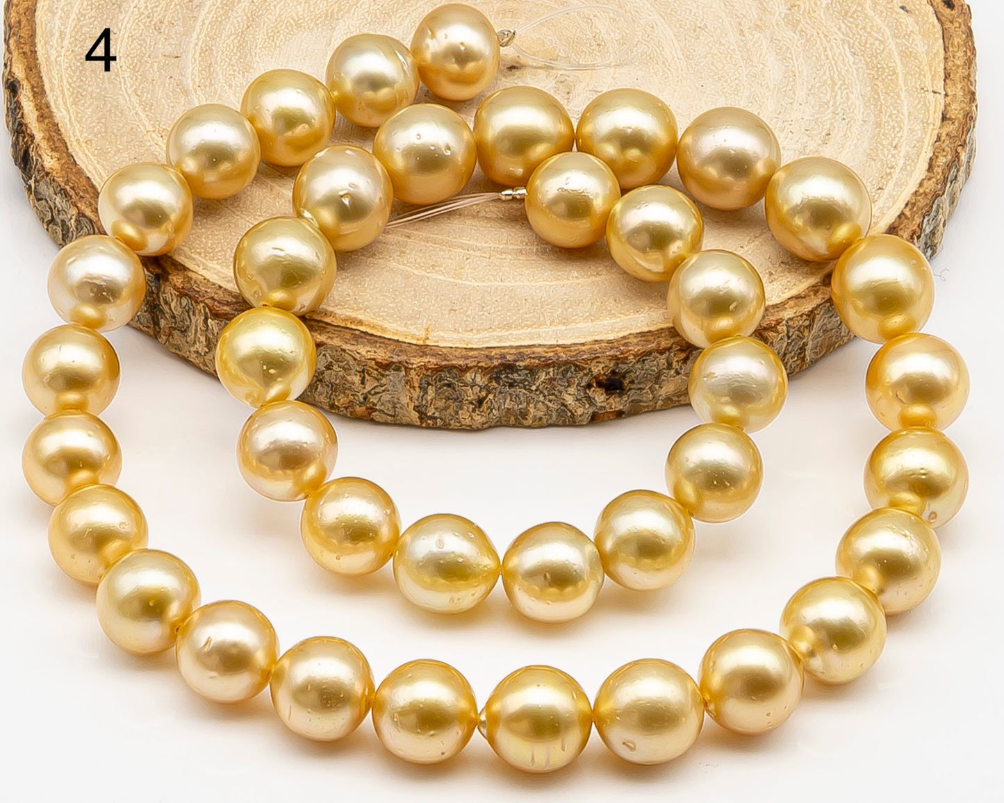 10-11mm Golden South Sea Pearl with High Luster and Blemishes, Natural Color Pearls, for Jewelry Making, Full Strand, SKU # 3325GS