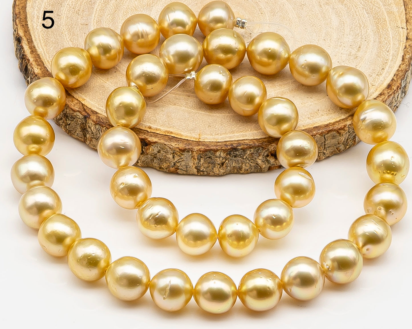 10-11mm Golden South Sea Pearl with High Luster and Blemishes, Natural Color Pearls, for Jewelry Making, Full Strand, SKU # 3325GS
