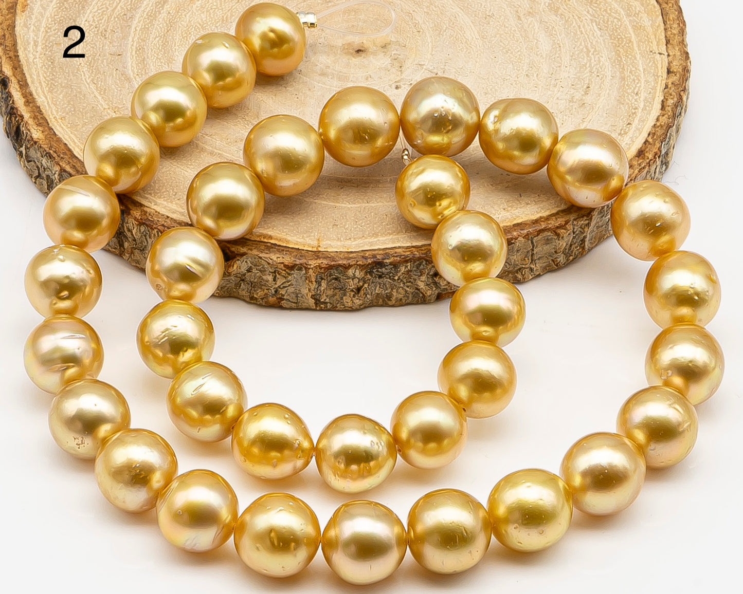 11-12mm Golden South Sea Pearl with High Luster and Blemishes, Natural Color Pearls, for Jewelry Making, Full Strand, SKU # 3326GS