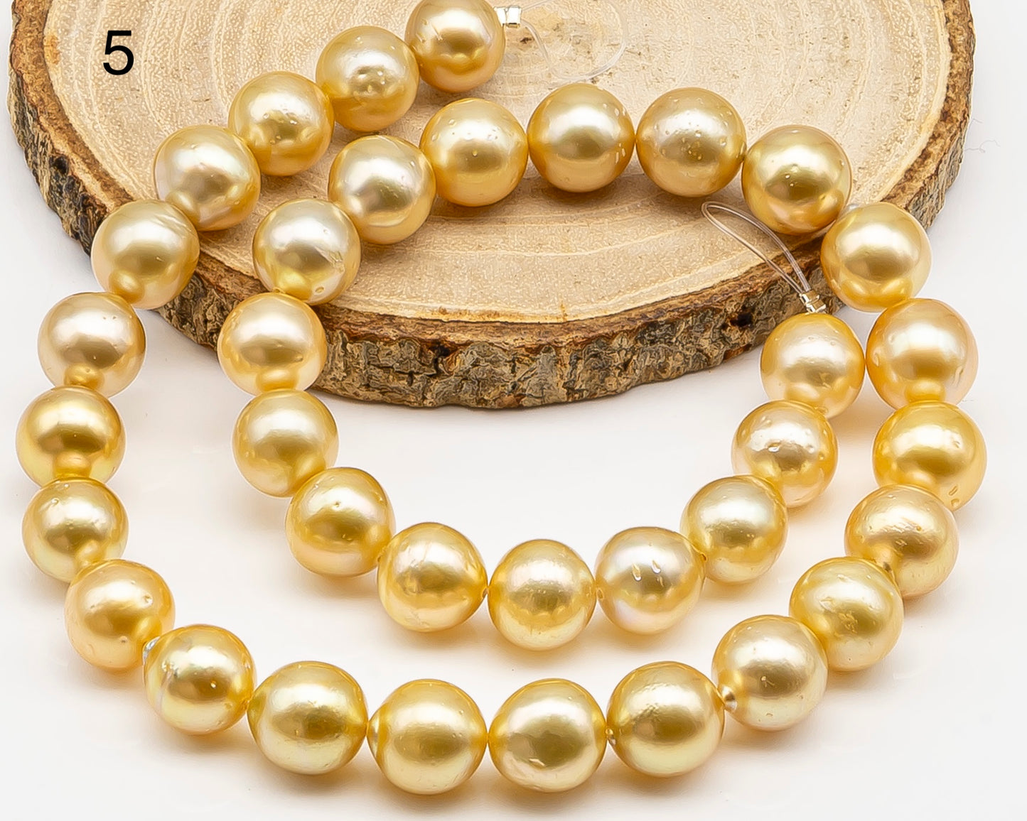 11-12mm Golden South Sea Pearl with High Luster and Blemishes, Natural Color Pearls, for Jewelry Making, Full Strand, SKU # 3326GS
