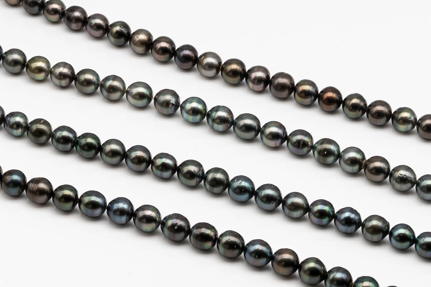 11-12mm Tahitian Pearl in Full Strand with Minor Blemishe, Natural Colors , Temporarily Strung Black Pearls for Jewelry Making, SKU # 3329TH