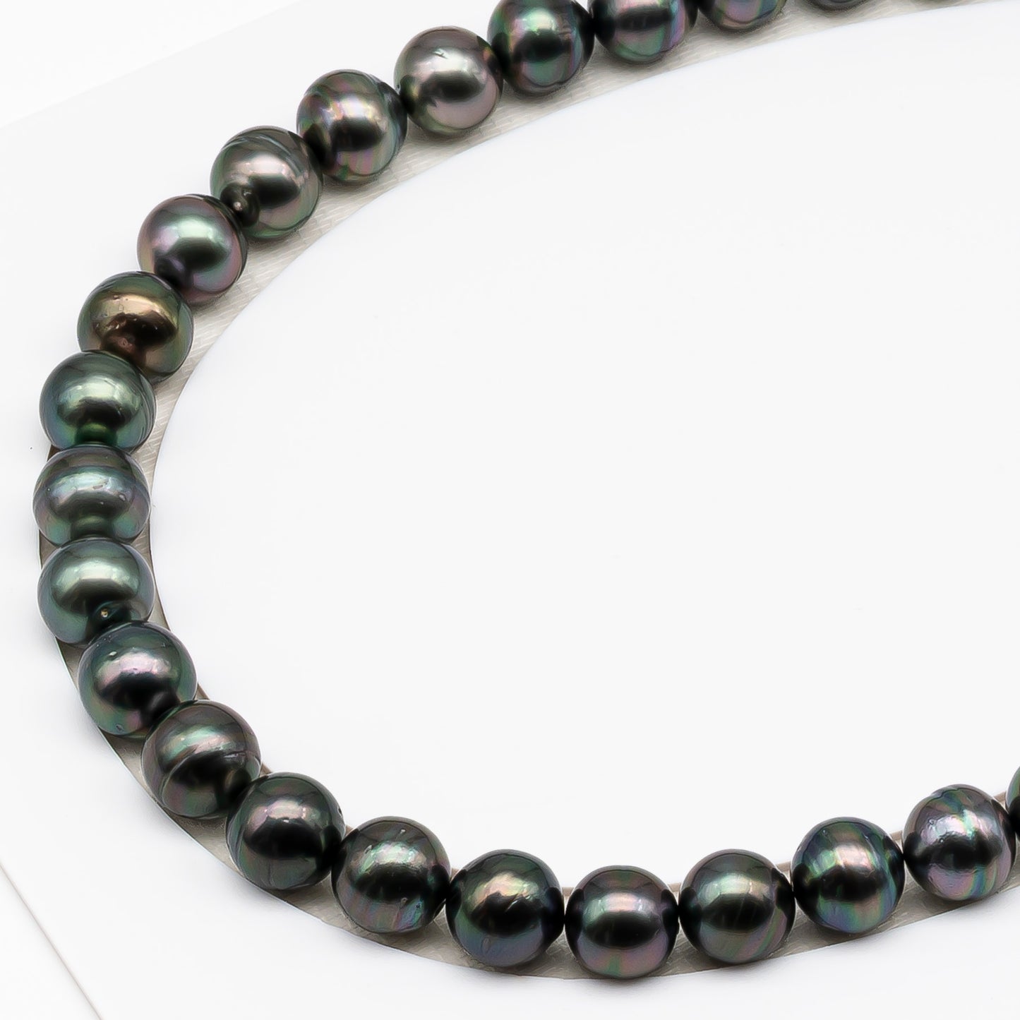11-12mm Tahitian Pearl in Full Strand (No Hole), Natural Colors , Temporarily Strung Black Pearls for Jewelry Making, SKU # 3337TH