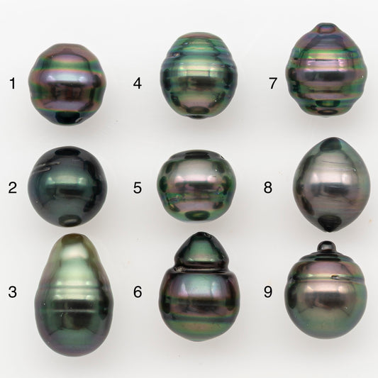 11-12mm Tahitian Pearl Natural Color with Minor Blemishes, Loose Undrilled for Jewelry Making, SKU # 3348H