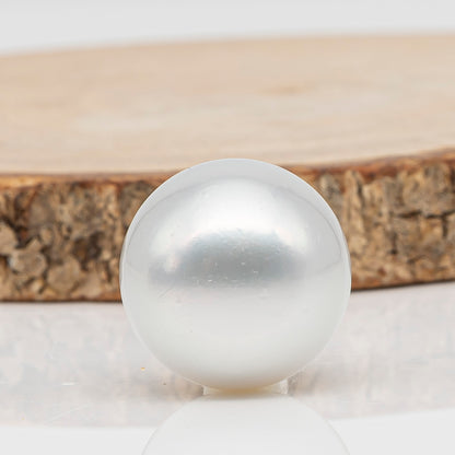 17.2mm Australian White South Sea Pearl, Round Undrilled Loose Pearl, High Luster, Rare Large Size, Jewelry Making, SKU # 3353WS