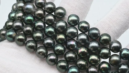 8-9mm Tahitian Pearl in Full Strand with All Natural Color with High Luster for Jewelry Making, SKU# 2251TH