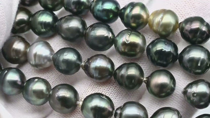8-9mm Tahitian Pearl Bead with High Luster, In Full Strand with Blemishes for Jewelry Making, SKU # 1853TH
