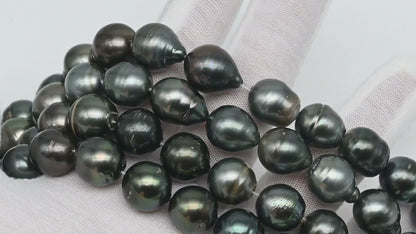 12-13mm Tahitian Pearl Full Strand with Minor Blemishes, Natural Colors, SKU # 3365TH