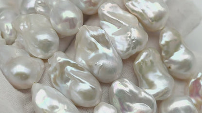15-18mm x25-28mm Baroque Pearl in Full Strand, Large White Freshwater Pearl for Jewelry Making, SKU # 2785BA