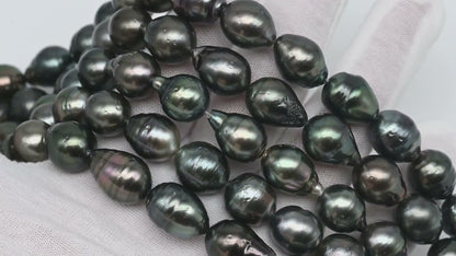 11-12mm Tahitian Pearl Full Strand with Minor Blemishes, Natural Colors, SKU # 3367TH
