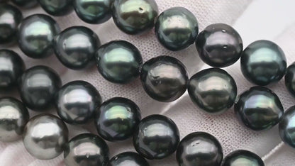 8-9mm Round Tahitian Pearl in Full Strand with Natural Color and High Luster, For Jewelry Making, SKU # 2066TH