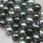 8-9mm Multicolor Near Round Tahitian Pearl Bead with High Luster, In Full Strand with Minor Blemishes for Making, SKU # 2381TH