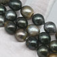 11-12mm Tahitian Pearl Drop in Full Strand with All Natural Color with High Luster for Jewelry Making, SKU# 2282TH