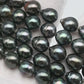 9-10mm Drop Tahitian Pearl in Full Strand with Natural Color and High Luster, For Jewelry Making with  Minor Blemishes, SKU # 2388TH