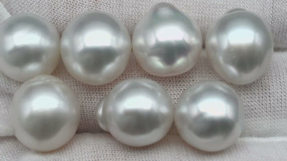 13-14mm White South Sea Pearl Drops in High Luster and Natural White Color with Minor Blemishes, Undrilled Loose Single Piece, SKU # 1751SS