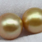 14-15mm Large Size Golden South Sea Pearl in Natural Color with High Luster, Round Single Piece Undrilled for Jewelry Making, SKU # 1829GS