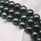 8-9mm Tahitian Pearl in Full Strand with All Natural Color with High Luster for Jewelry Making, SKU# 2250TH