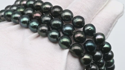 8-9mm Tahitian Pearl in Full Strand with All Natural Color with High Luster for Jewelry Making, SKU# 2250TH
