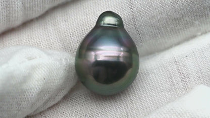 14.9 x 19.3mm Tahitian Pearl in Gorgeous High Luster and Natural Color, Single Piece Undrilled for Making Jewelry, SKU #2431TH