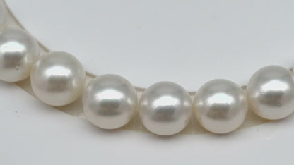 12-13mm White South Sea Pearl Round with Minor Blemishes, Natural Color Pearls for Jewelry Making, Full Strand (No Hole), SKU # 3219WS