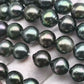 9-10mm Near Round Tahitian Pearl Bead with High Luster, In Full Strand with Blemishes for Jewelry Making, SKU # 1863TH