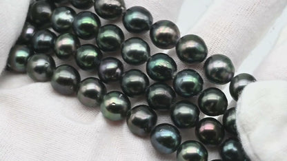 8-9mm Tahitian Pearl in Full Strand with All Natural Color with High Luster for Jewelry Making, SKU# 2248TH