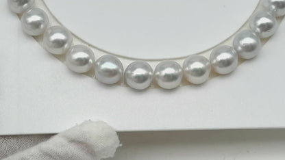 10-11mm White South Sea Pearl Near Round, Natural Color Pearls for Jewelry Making, Full Strand (No Hole), SKU # 3105WS