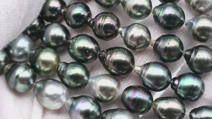 8-9mm Tahitian Pearl in Full Strand with All Natural Color with High Luster for Jewelry Making, SKU# 1873TH