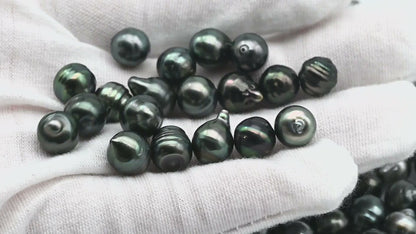8-11mm Tahitian Pearl Drop Undrilled Loose Single Piece in High Luster and Natural Color with Minor Blemishes, SKU # 2023TH