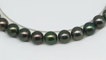 9-10mm Tahitian Pearl in Full Strand (No Hole) with Natural Color and High Luster, Temporarily Strung Pearl for Jewelry Making, SKU # 3381TH