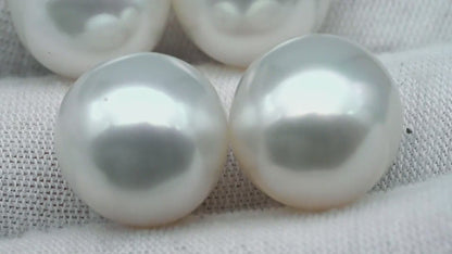 14-15mm  South Sea Pearl Near Round in Natural White Colors and Beautiful Luster with Minor Blemish, Undrilled Single Piece, SKU # 1972SS