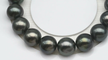 11-12mm 7-8 Inch Tahitian Pearl Short Strand (No Hole), Round with Natural Colors, SKU # 3280TH
