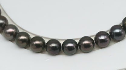 9-10mm Tahitian Pearl in Full Strand (No Hole) with Natural Color and High Luster, Temporarily Strung Pearl for Jewelry Making, SKU # 3384TH