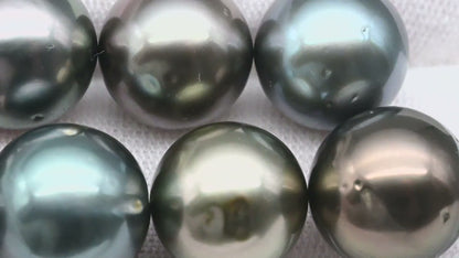 12-14mm Tahitian Pearl Round Undrilled Loose Single Piece in High Luster and Natural Color with  Blemishes, SKU # 1975TH