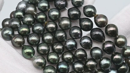 9-10mm Tahitian Pearl in Full Strand with All Natural Color with High Luster and Blemishes for Jewelry Making, SKU# 2278TH