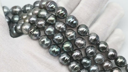 10-11mm Tahitian Pearl in Full Strand, Natural Colors with High Luster, for Jewelry Making, SKU # 3008TH