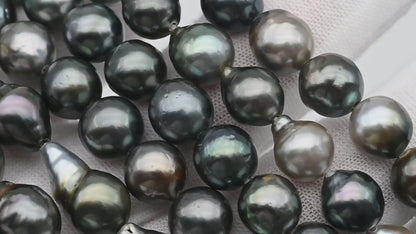 8-11mm Tahitian Pearl in Full Strand with All Natural Color with High Luster for Jewelry Making, SKU# 2069TH